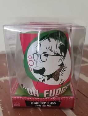 Oh Fudge Tear Drop Glass - Red & Green